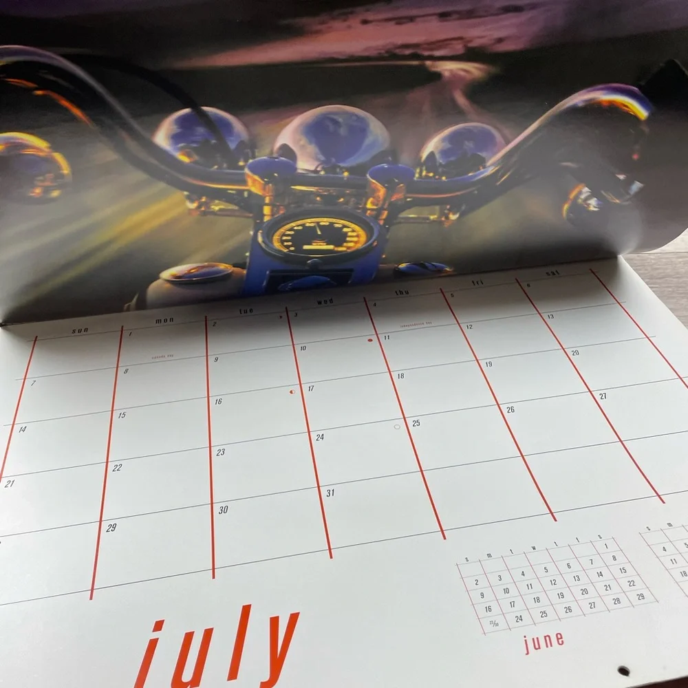 Harley Davidson 2002 Wall Calendar Motorcycles Use Again in 2030! Y2K